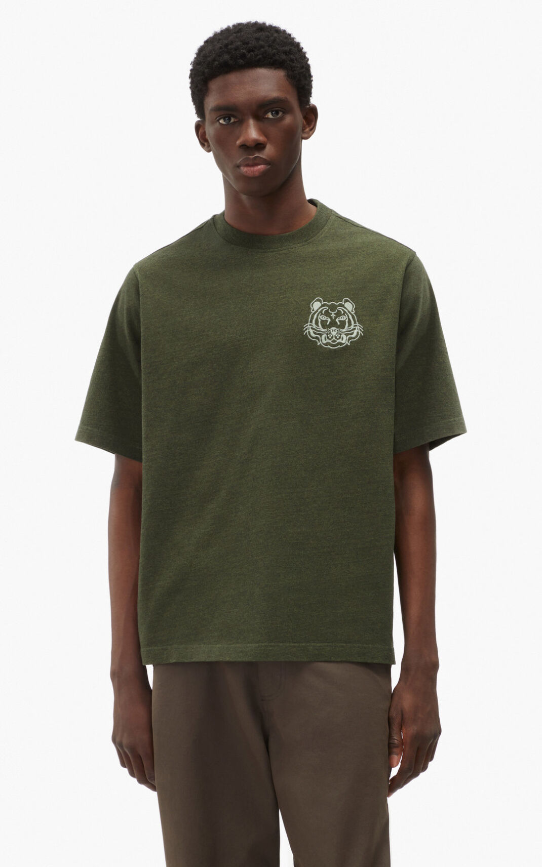 T Shirt Kenzo RE/relaxed casual Homme Vert Olive | YRFE-61394